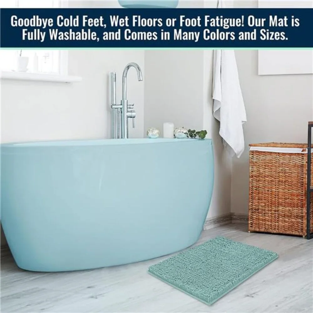 Plush Microfiber Long Runner - Non Slip Soft Bathroom Rug, Absorbent